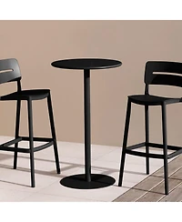 41.25" Adjustable Metal Round Bar Height Table