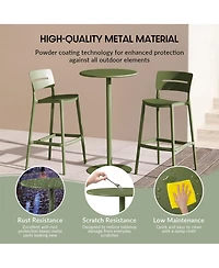 41.25" Adjustable Metal Round Bar Height Table
