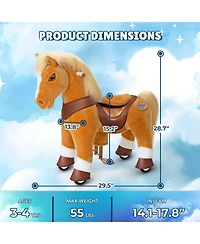 PonyCycle Model Y Light Brown Horse Rideable Toy for Age -4