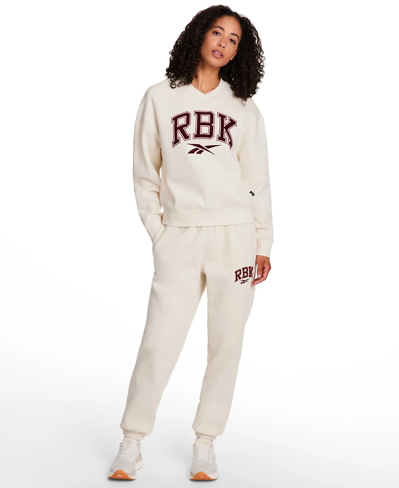 Reebok Women's New Heritage Varsity V-Neck Sweatshirt