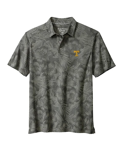Tommy Bahama Men's Gray Tennessee Volunteers Palm Fresco Hibiscus IslandZone Polo Shirt