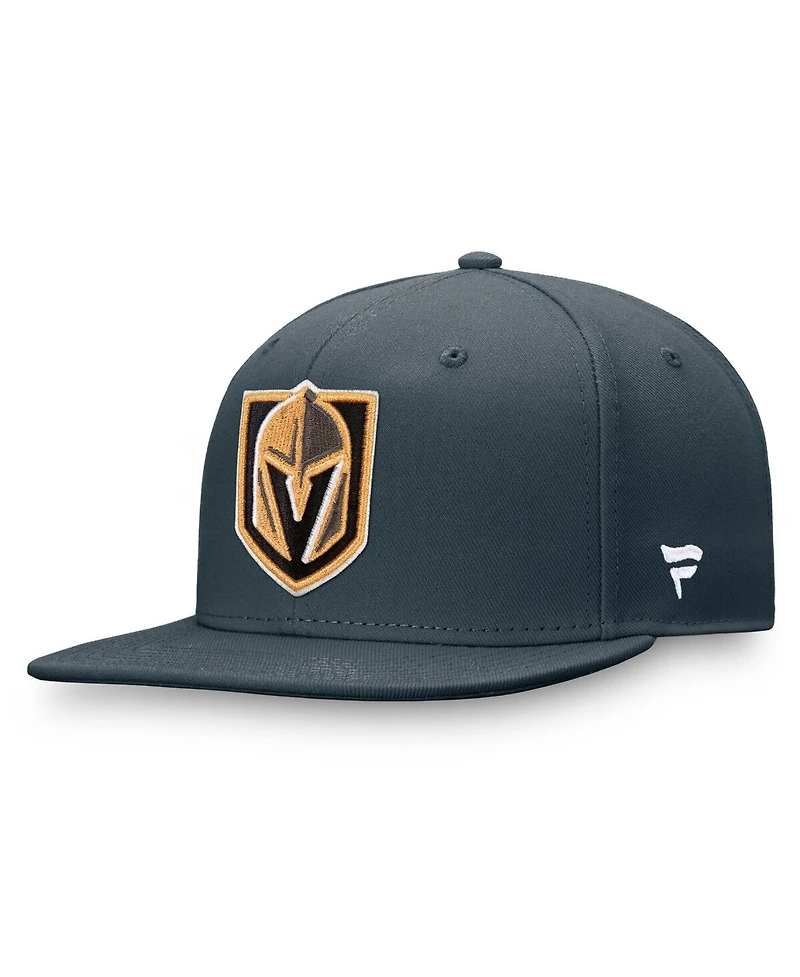 Fanatics Men's Charcoal Vegas Golden Knights Core Primary Team Logo Fitted Hat