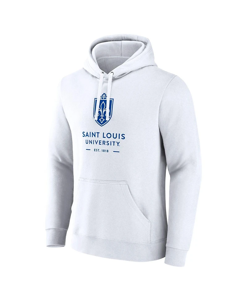 Fanatics Men's White Saint Louis Billikens Primary Logo Pullover Hoodie