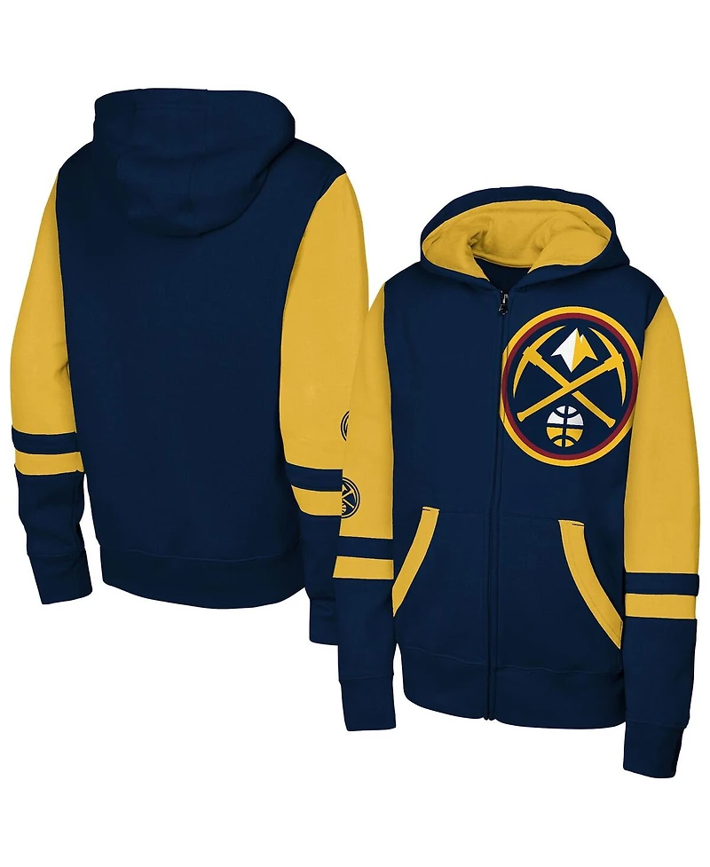 Outerstuff Big Boys and Girls Navy Denver Nuggets Straight to the League Full-Zip Hoodie