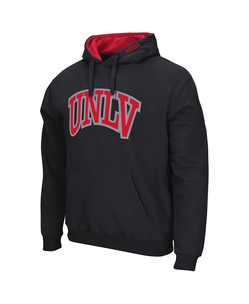 Colosseum Men's Black Unlv Rebels Arch and Logo Pullover Hoodie