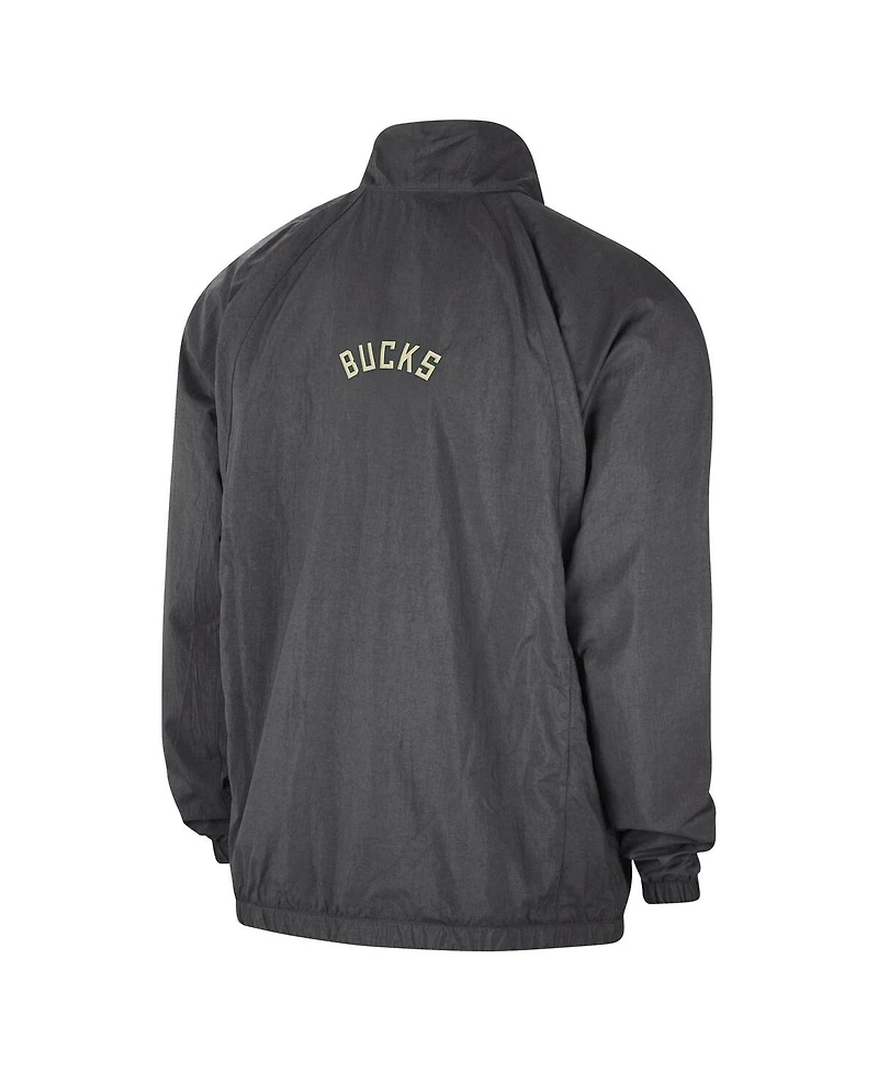 Jordan Men's Gray Milwaukee Bucks Courtside Statement Edition Jumpman Jam Full-Zip Jacket