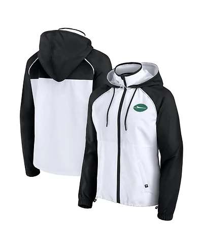 Fanatics Women's White New York Jets Full-Zip Anorak Hoodie Jacket
