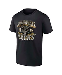 Fanatics Men's Black Milwaukee Bucks Quick Strides T-Shirt