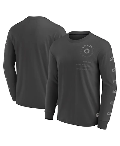 Fanatics Men's Gray Boston Celtics Elements Future Ground Tonal Info Long Sleeve T-Shirt