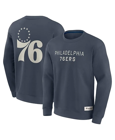 Fanatics Men's Blue Philadelphia 76ers Elements Future Ground Lettering Pullover Sweatshirt