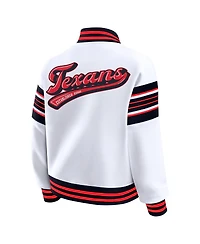 Wear by Erin Andrews Women's White Houston Texans Full-Snap Fleece Sweatshirt Jacket