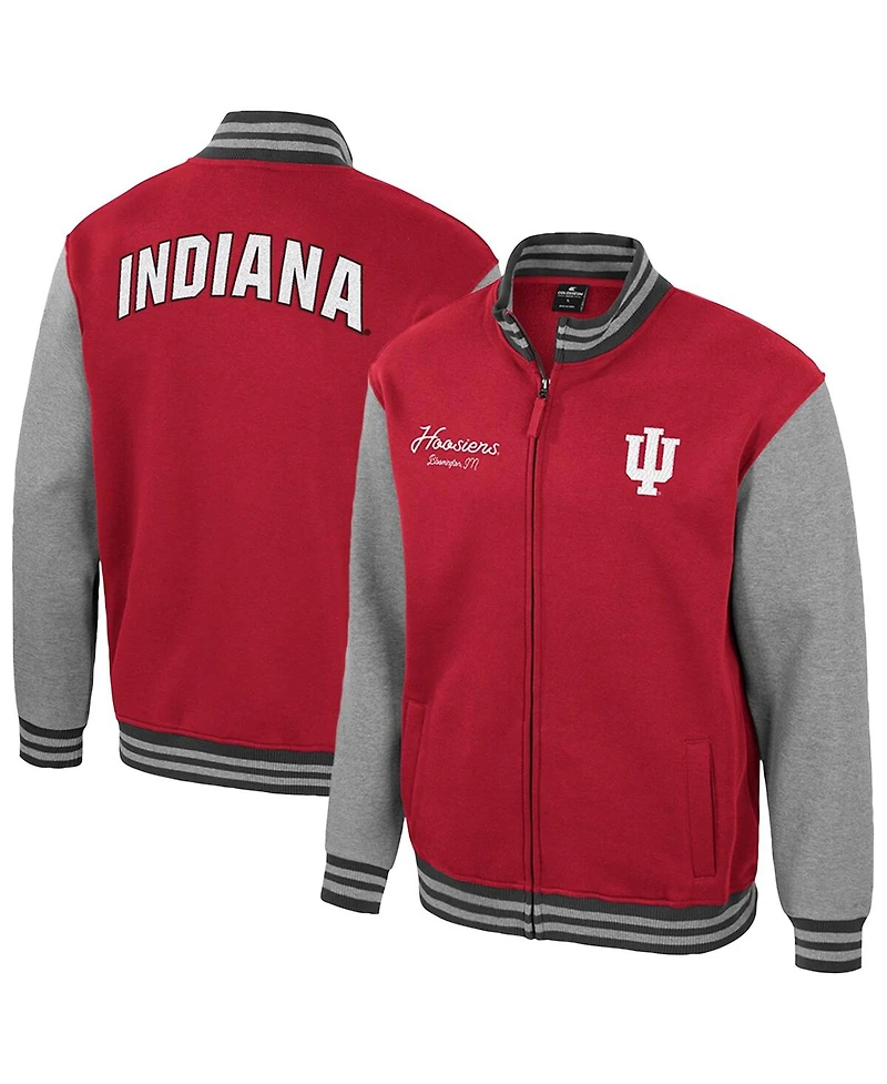 Colosseum Men's Crimson Indiana Hoosiers Ambi-Turner Full-Zip Varsity Jacket
