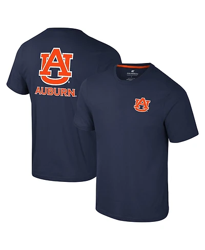 Colosseum Men's Navy Auburn Tigers Logo Lockup 2-Hit Active Blend T-Shirt