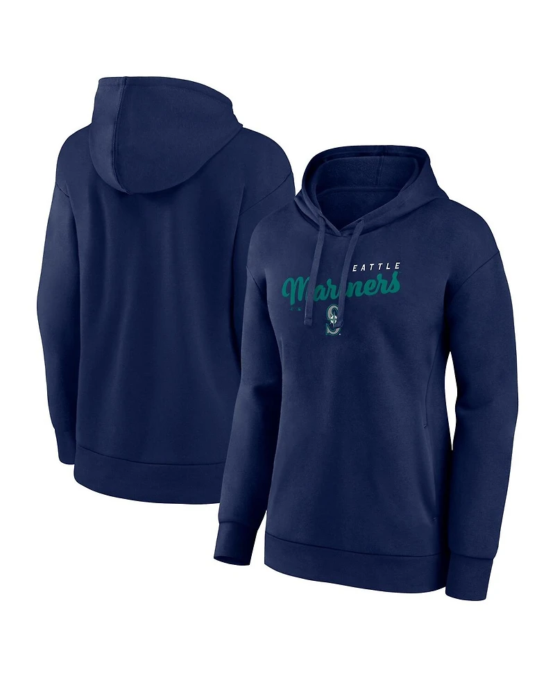 Logo Athletic Women's Navy Seattle Mariners Triumphant V-Neck Pullover Hoodie