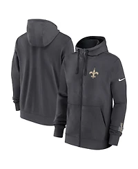 Nike Men's Anthracite New Orleans Saints Primetime Club Full-Zip Hoodie