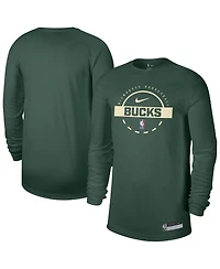 Nike Men's Hunter Green Milwaukee Bucks 2025/26 On-Court Flare Performance Practice Long Sleeve T-Shirt