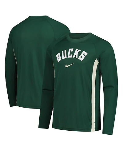 Nike Men's Hunter Green Milwaukee Bucks 2025/26 Authentic Pre-Game Legend Dri-fit Long Sleeve Shooting Shirt
