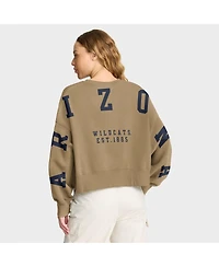 Nike Women's Tan Arizona Wildcats Oversized Phoenix 2-Hit Pullover Sweatshirt