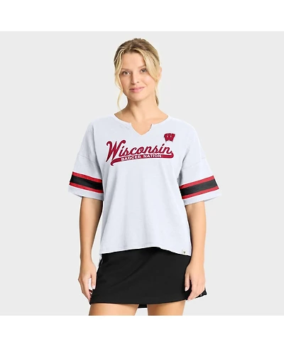 Fanatics Women's White Wisconsin Badgers Hometown Premium Script T-Shirt
