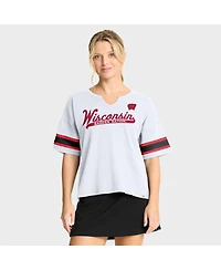 Fanatics Women's White Wisconsin Badgers Hometown Premium Script T-Shirt