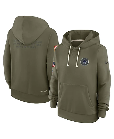 Nike Women's Olive Dallas Cowboys 2025 Salute to Service Sideline Standard Issue Dri-fit Hoodie