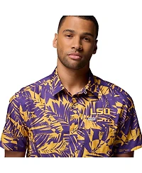 Columbia Men's Purple Lsu Tigers Super Slack Tide Omni-Wick Button-Up Shirt