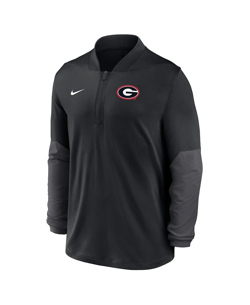 Nike Men's Black Georgia Bulldogs One Goal Performance Half-Zip Pullover Hoodie
