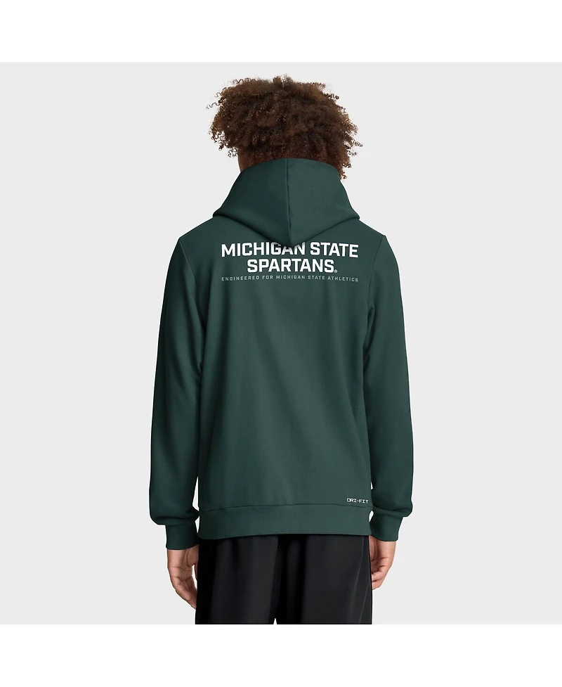 Nike Men's Green Michigan State Spartans 2025 Sideline Standard Issue Dri-fit Full-Zip Hoodie