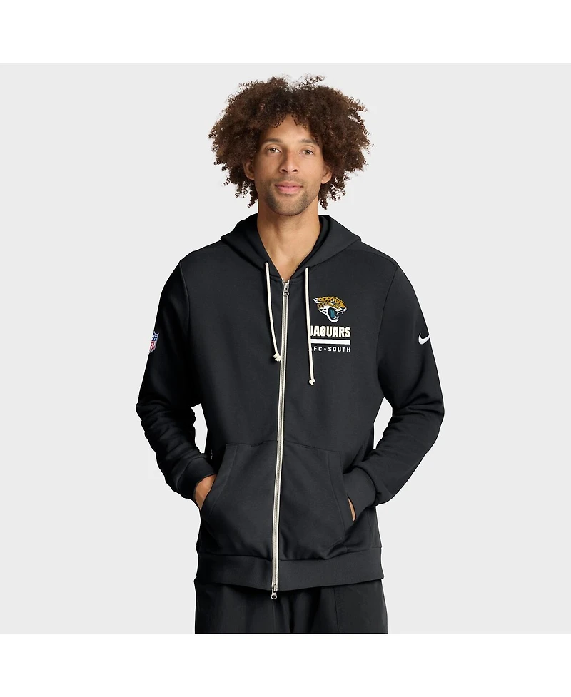 Nike Men's Black Jacksonville Jaguars Sideline Standard Issue Utility Player Dri-fit Full-Zip Hoodie