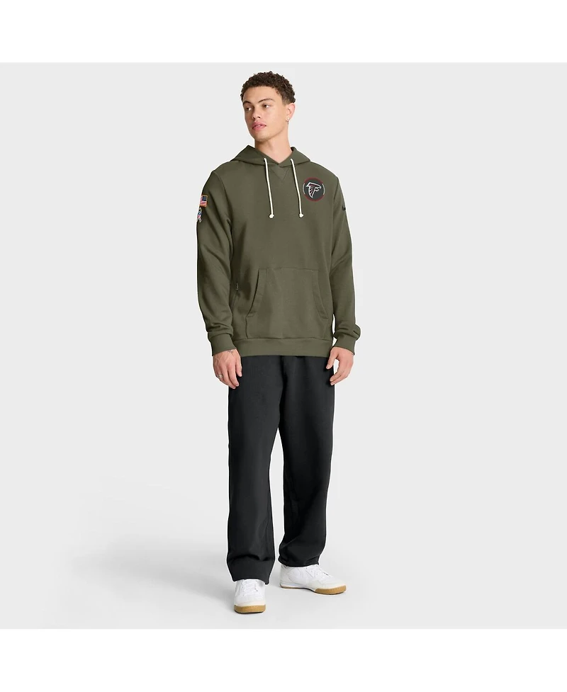 Nike Men's Olive Atlanta Falcons 2025 Salute to Service Sideline Standard Issue Dri-fit Hoodie
