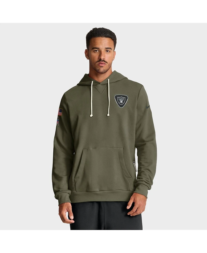 Nike Men's Olive Las Vegas Raiders 2025 Salute to Service Sideline Standard Issue Dri-fit Hoodie