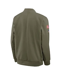 Nike Men's Olive Pittsburgh Steelers 2025 Salute to Service Sideline Full-Zip Bomber Jacket