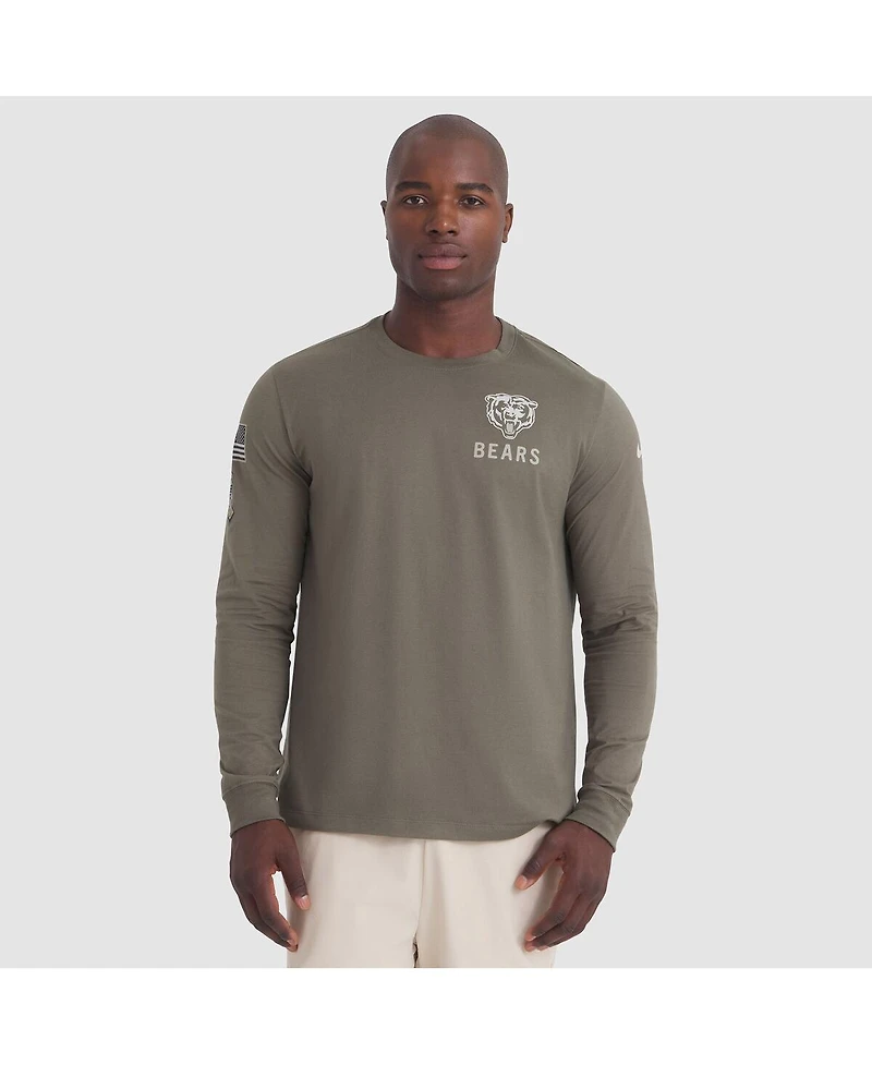 Nike Men's Olive Chicago Bears 2025 Salute to Service Sideline Long Sleeve T-Shirt