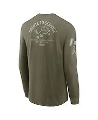 Nike Men's Olive Detroit Lions 2025 Salute to Service Long Sleeve T-Shirt