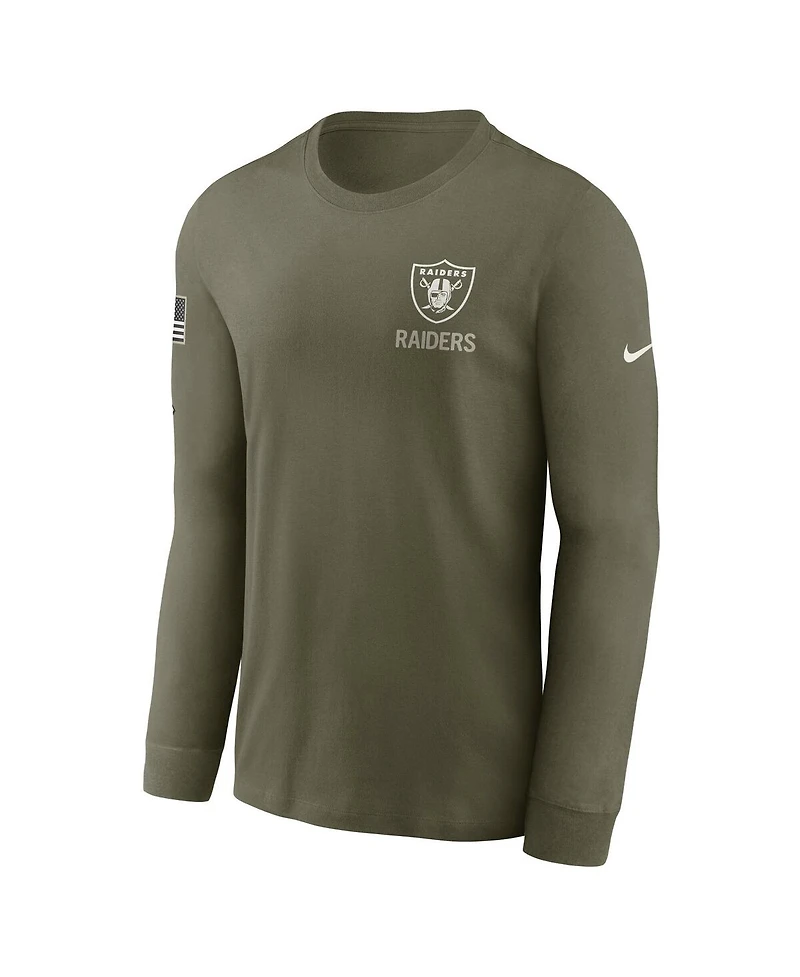 Nike Men's Olive Las Vegas Raiders 2025 Salute to Service Sideline Long Sleeve T-Shirt