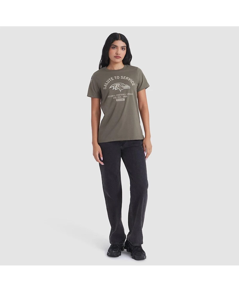 Nike Women's Olive Baltimore Ravens 2025 Salute to Service Sideline T-Shirt