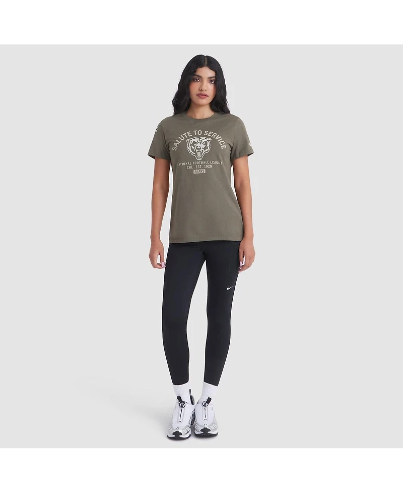 Nike Women's Olive Chicago Bears 2025 Salute to Service Sideline T-Shirt