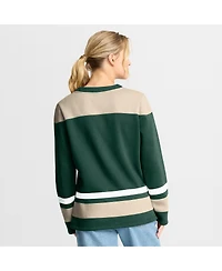 Fanatics Women's Green Minnesota Wild Icing Long Sleeve Lace Up Sweatshirt