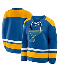 Fanatics Women's Blue St. Louis Blues Icing Long Sleeve Lace Up Sweatshirt