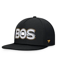 Fanatics Men's Black Boston Bruins Authentic Pro Rink Team Code Snapback Hat