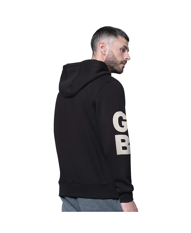 Starter Men's Black Green Bay Packers Handoff Fleece Hoodie Sweatshirt
