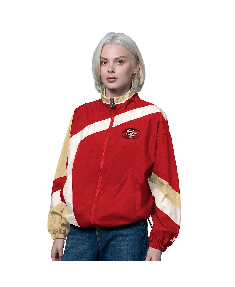 Starter Women's Scarlet/Gold San Francisco 49ers 1st Quarter Full-Zip Windbreaker Jacket