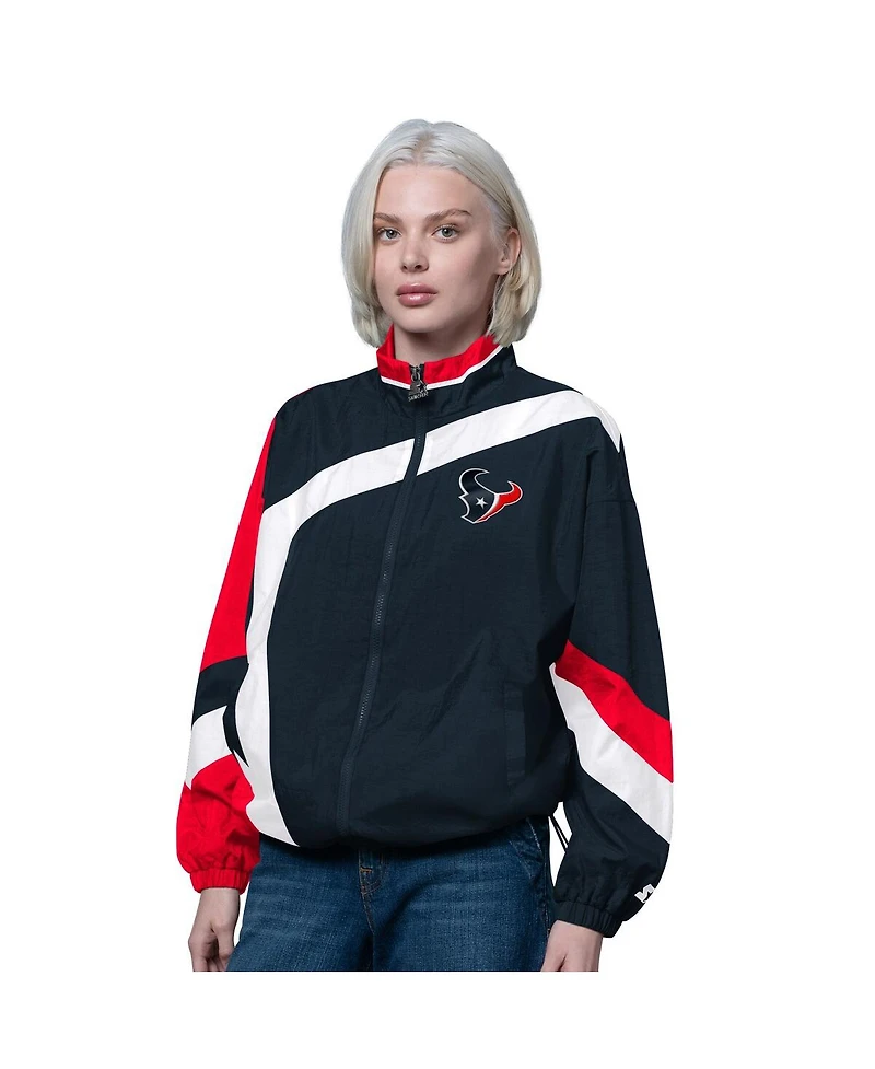 Starter Women's Navy/Red Houston Texans 1st Quarter Full-Zip Windbreaker Jacket
