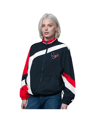 Starter Women's Navy/Red Houston Texans 1st Quarter Full-Zip Windbreaker Jacket
