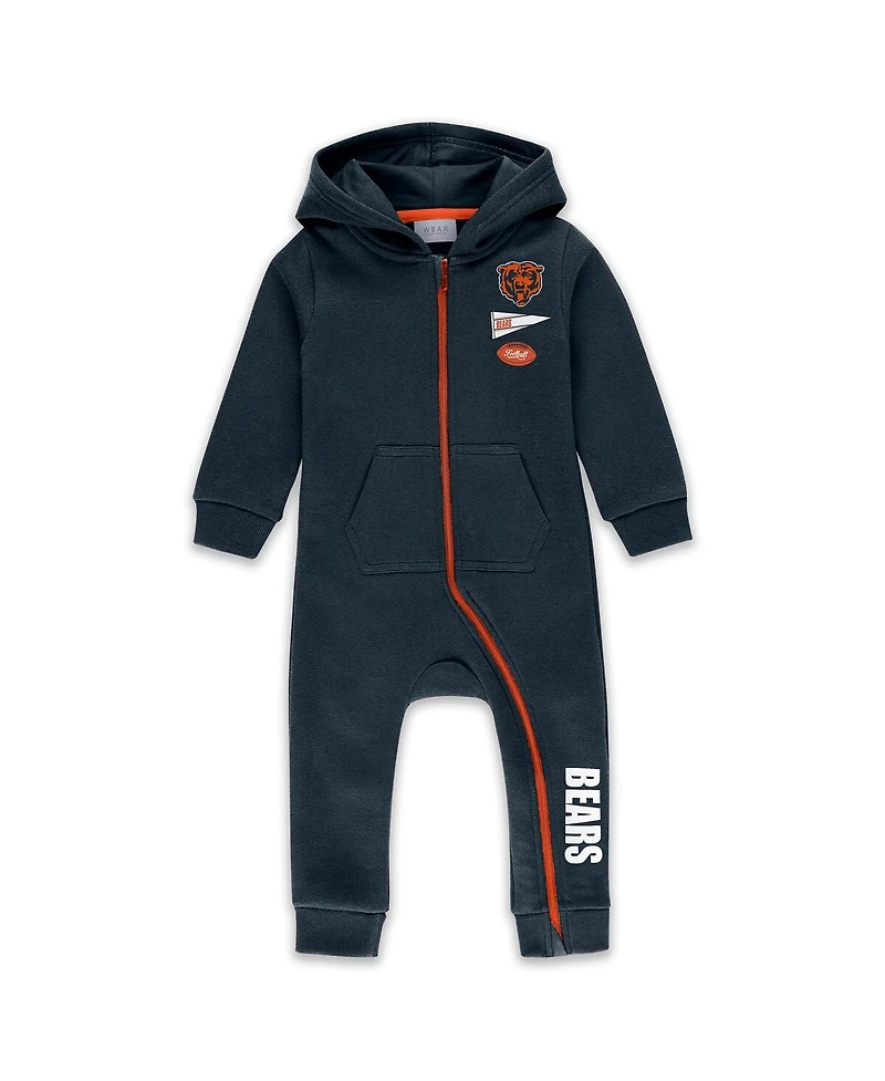 Wear by Erin Andrews Baby Boys and Girls Navy Chicago Bears Hooded Fleece Coverall