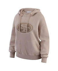 Wear by Erin Andrews Women's Tan San Francisco 49ers Washed Pullover Crewdie Hoodie