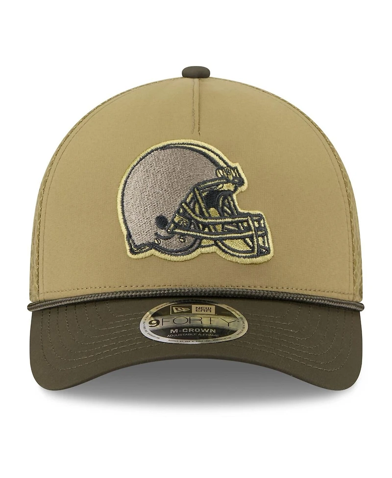New Era Men's Green Cleveland Browns 2025 Salute to Service 9FORTY A-Frame M-Crown Adjustable Hat