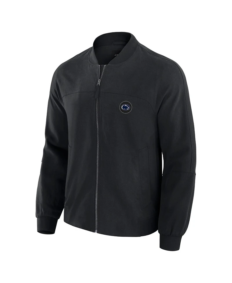 J. Palmer Men's Black Penn State Nittany Lions Lightweight Cover-4 Tri-Blend Full-Zip Jacket