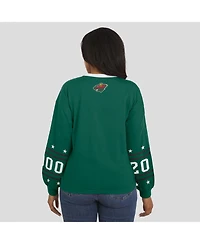 Wear by Erin Andrews Women's Green Minnesota Wild Long-Sleeve Sport T-Shirt