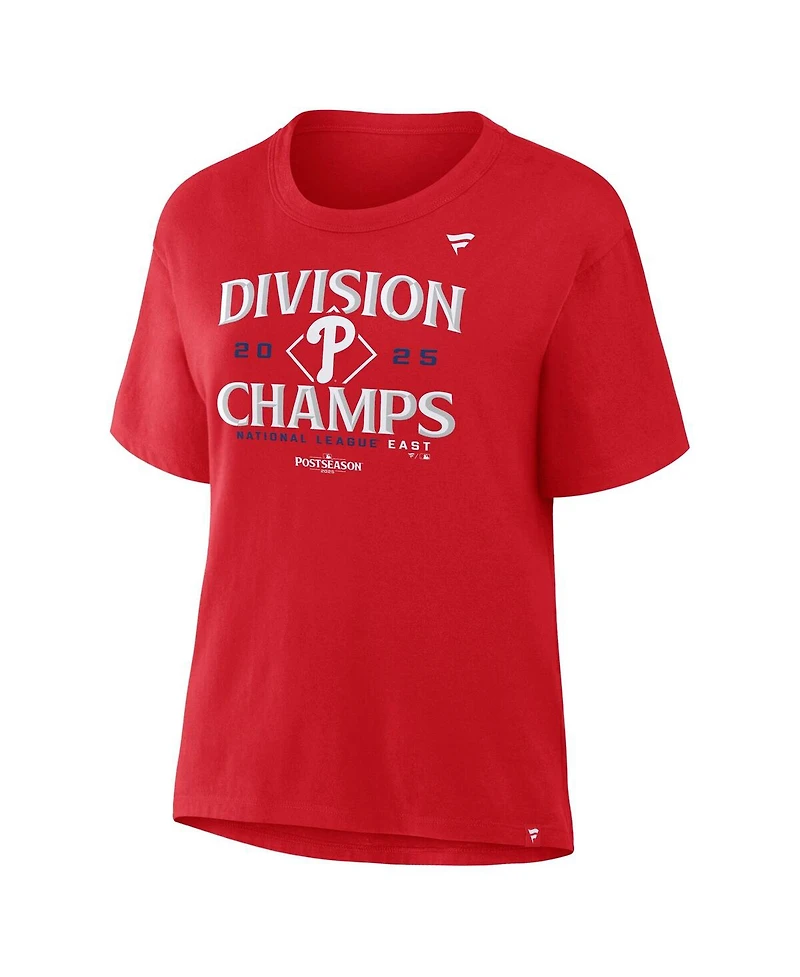 Fanatics Women's Red Philadelphia Phillies 2025 Nl East Division s Locker Room T-Shirt